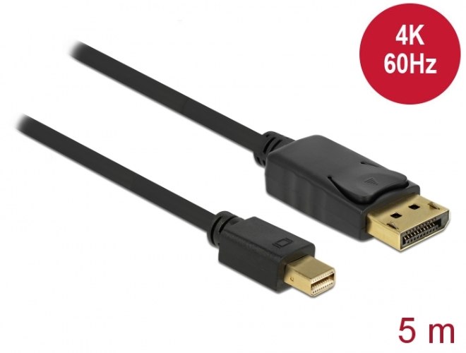 כבל מסך Delock Mini DisplayPort 1.2 to DisplayPort 1.2 Cable 4K 60 Hz 5 m