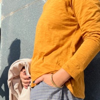 חולצה מדגם קשת (שרוול ארוך) מבד סלאב בצבע חרדל