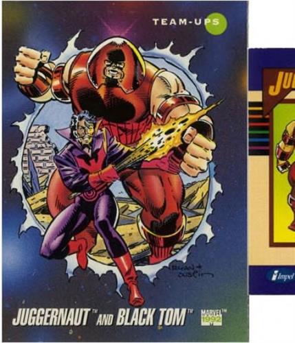 קלף בודד מארוול marvel - juggernaut & black tom - Universe Series 3 - 100