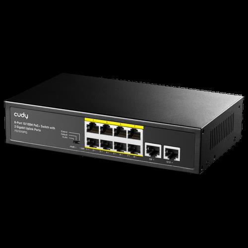 CUDY 8-FE PoE Switch +2 uplink GbE FS1010PG-IL
