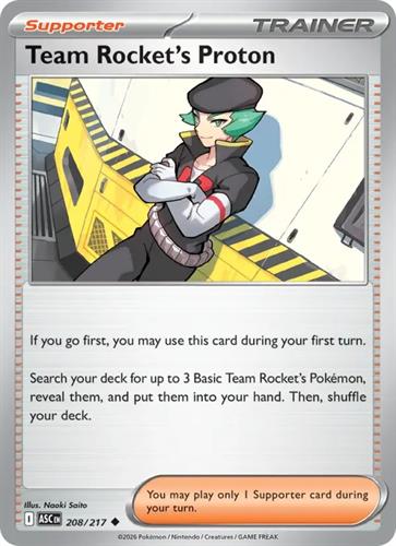 קלף בודד single פוקימון - team rocket's proton - Ascended Heroes - 208/217