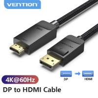 כבל תצוגה באורך 2מ' Vention DisplayPort to HDMI Cable 4K 60Hz
