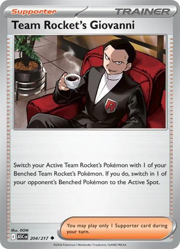 קלף בודד single פוקימון - team rocket's giovanni - Ascended Heroes - 204/217