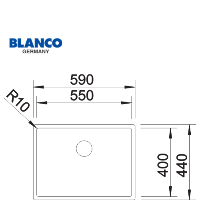  כיור נירוסטה למטבח | דגם Claron 550IF| מתאים לארון 60 ס"מ |מותג בלנקו היוקרתי תוצרת גרמניה