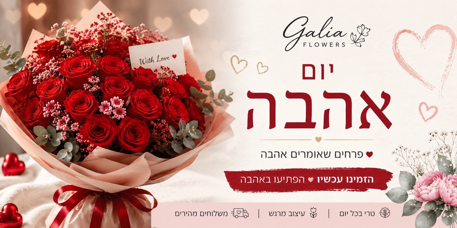 ט"ו באב - Galia flowers חנות קטנה ומטריפה|משלוח פרחים באשדוד |חנות פרחים באשדוד|
