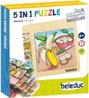 פאזל בננה מעץ 5 ב 1 עם 30 חלקים  17049 BELEDUC