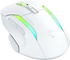 עכבר גיימינג אלחוטי Turtle Beach Kone II Air – מבט מזווית עליונה על עכבר לבן עם תאורת RGB וגלגלת