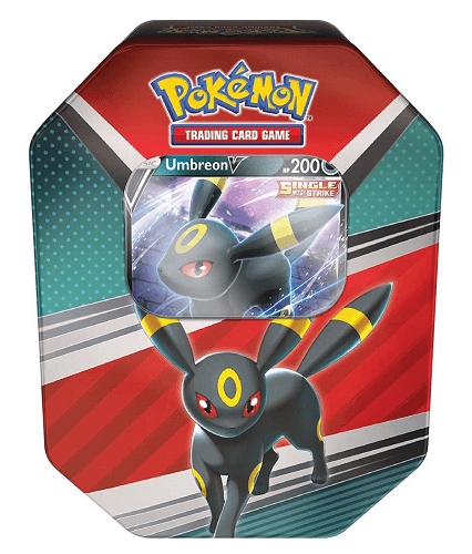 Pokemon TCG: V Heroes Tin (Umbreon V) קלפי פוקימון TCG מקוריים מארז פח V אמבריאון