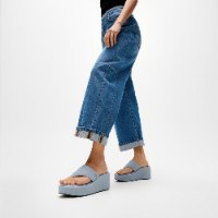 כפכף פלטפורמה וודג' תכלת פיטפלופ FITFLOP