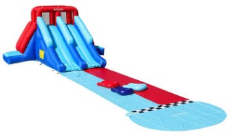 מתנפח מים עם מגלשה דו-מסלולית ומשטח החלקה W83017 מבית Doctor Dolphin