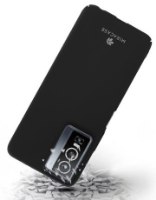 כיסוי פלסטיק שחור עבור Miracase Vivo Y76 – פריט בודד שחור עם לוגו Miracase מודגם נופל על קרקע מתנפצת