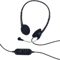 אוזניות+מיקרופון Silver Line HS010V USB – אוזניות שחורות עם מיקרופון ויחידת שליטה מובנית על גבי הכבל