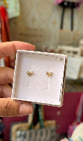 עגילי פפיון משובץ