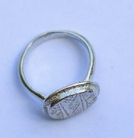 טבעת חותם עתיקה מכסף. עותק. התקופה הרומית ביזנטית
