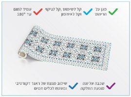 ראנר PVC דגם תכלת אפור 7210