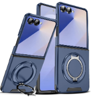 כיסוי חזק מעוצב עם טבעת אחיזה לסמסונג פליפ SAMSUNG FLIP 7 כחול