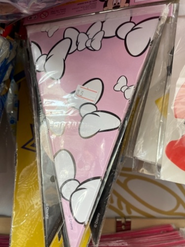 שרשרת דגלים מיני מאוס ורודה פפיונים