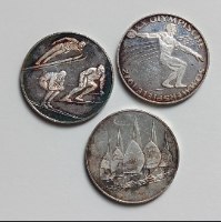 סט 3 מדליות כסף אולימפיות 1972 – מינכן, קיל וסאפורו