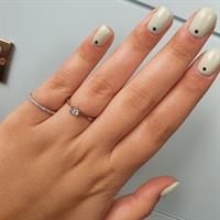 טבעת זהב לבן יהלום אירוסין 0.15 קראט