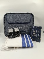 סט טלית ותפילין בהמה דקה מהודר כיסויים דמוי עור איכותיים