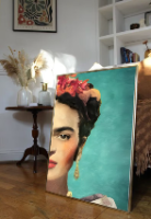 Yellow smoking Frida Kahlo CANVAS
