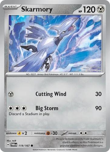 קלף בודד single פוקימון - skarmory - Twilight Masquerade - 119/167