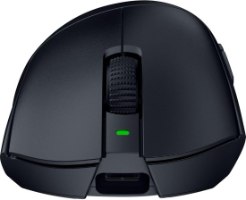 עכבר גיימינג ארגונומי אלחוטי Razer DeathAdder V3 HyperSpeed – גלגלת, נורית ירוקה וחיבור USB.