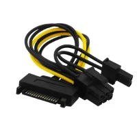 כבל מתאם לכרטיס מסך 15pin Sata Male To 8pin (6+2) Pci-e