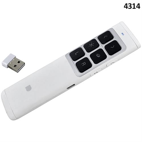 מעביר מצגות נטען עם עכבר אויר Wierless Presenter & Air Mouse לבן דגם 4314