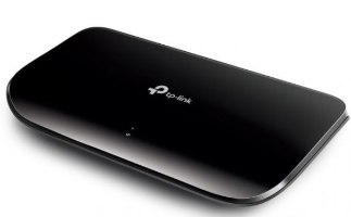 מתג TP-Link TL-SG1008D 8 Ports 10/100/1000Mbps – מבט עליון על המארז השחור המבריק