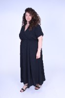 שמלת קאפרי מקסי שחורה