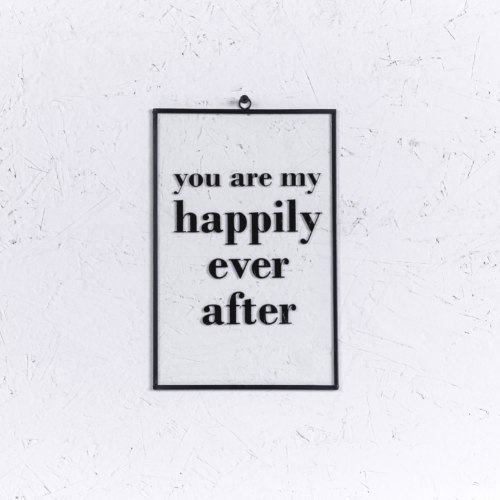שלט זכוכית גדול - HAPPILY