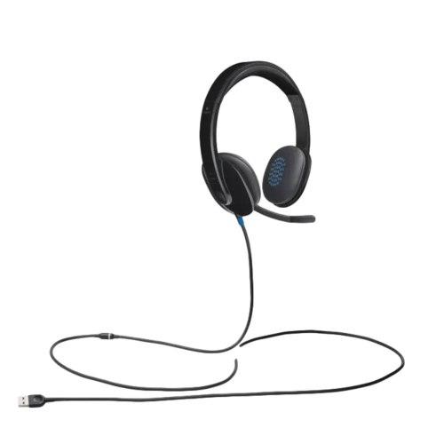 אוזניות USB למחשב Logitech H540 עם שליטה מהאוזנייה ומיקרופון להפחתת רעשי רקע