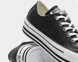 פלטפורמה- נצנצים שחור Converse Lift Chuck Ox