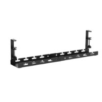 מנהל כבלים מתכוונן Lumi CC11-10-2 – פריט בודד שחור ממתכת עם מהדקים הניתנים להרכבה על שולחן חוטי