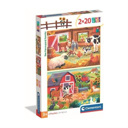 קלמנטוני - זוג פאזלים 2X20 חלקים נולי חברים בחווה - Clementoni 24818