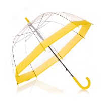 מטריה פעמון שקופה מסגרת צבעונית חלקה