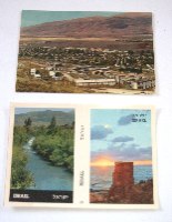 10 גלויות שונות של ערים ומקומות בארץ, תל אביב, נצרת, עכו, וינטאג', ישראל שנות ה- 60, ישראנוף