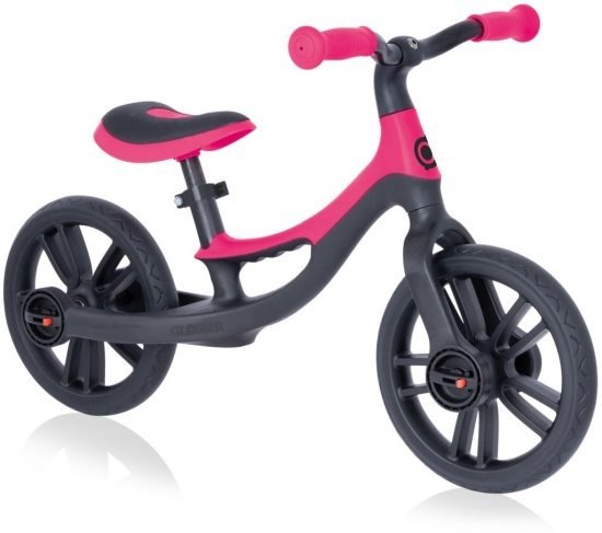 אופני איזון לילדים גלובר Globber GO Bike Elite עם גלגלי TPE ללא פנצ'רים בצבע ורוד פוקסיה