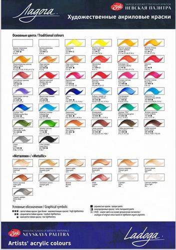 לוח צבעים סנט פטרסבורג לאדוגה אקריל גוונים טבעיים - קד"מ
