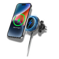 תושבת מגנטית ומטען אלחוטי Magsafe לפתח המזגן עם תאורת לד Miracase