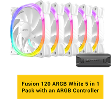 מאוררים למארז Antec Fusion 120mm ARGB 5 PACK Fan And Conntroller