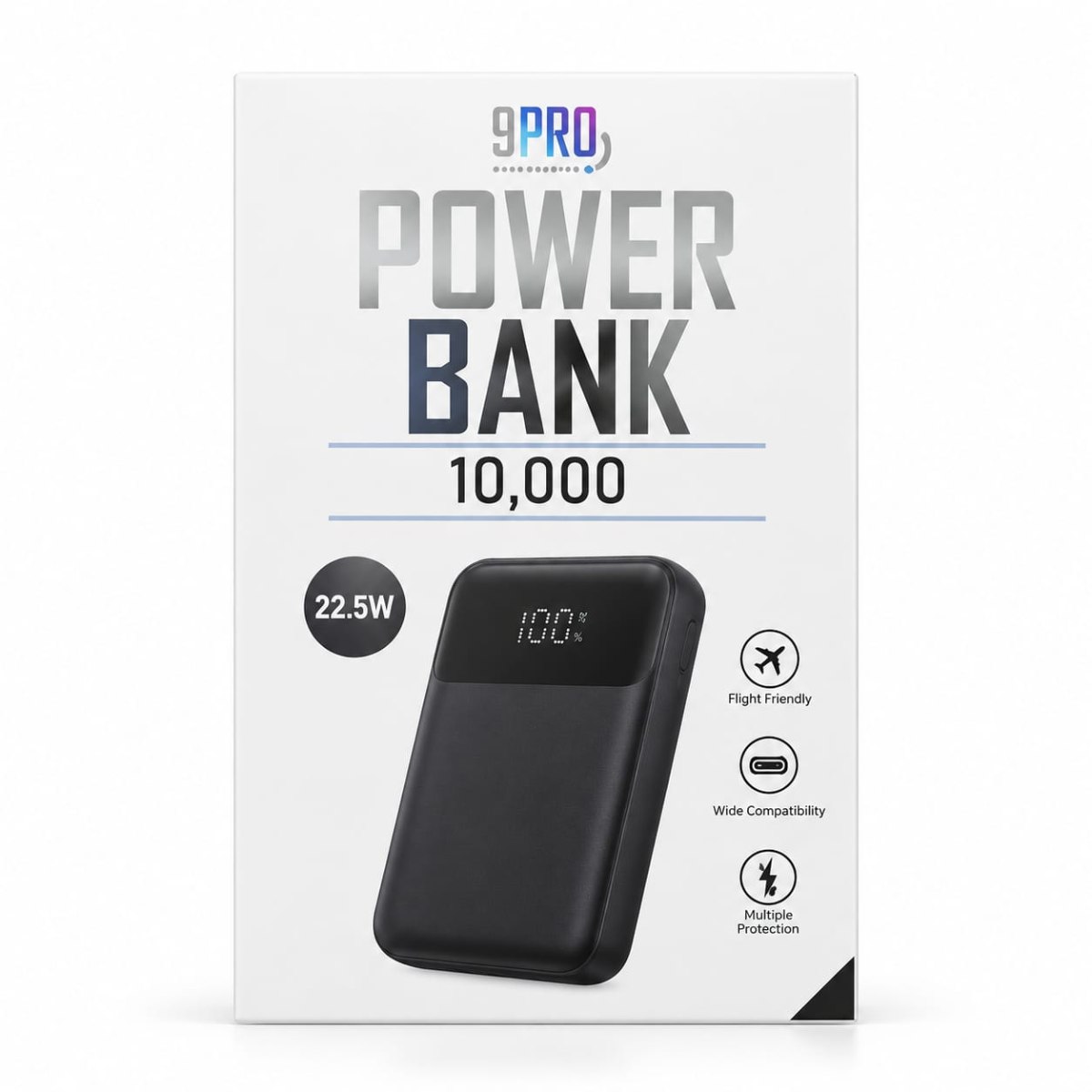 סוללת גיבוי 9PRO בנפח 10,000mAh – טעינה מהירה עד 22.5W