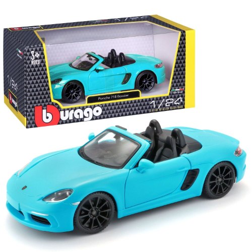 1/24 דגם בוראגו מכונית טורקיז Porsche 718 Boxster Bburago