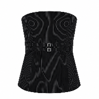 BELTED STRAPLESS  TOP- BLACK STRIPED