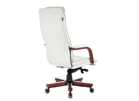 כיסא משרדי - BUROCRAT T-9927 - לבן שנהב/חום עץ