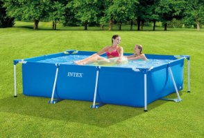 בריכת עמודים מלבנית כחולה | 220X150X60 סמ| מקט 28270| INTEX | קפיץ קפוץ