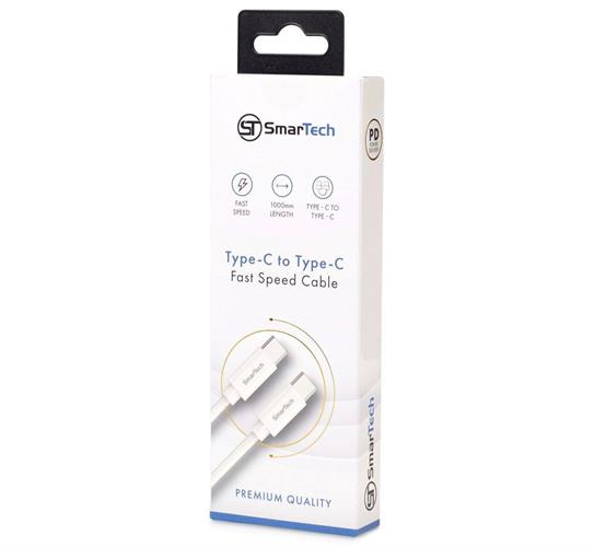כבל PD טייפ-סי לטייפ-סי באורך 1 מטר - דגם ST500 מבית SmarTech - מהירות, אמינות ועמידות במוצר אחד