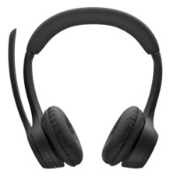 אוזניות אלחוטיות Logitech Zone 305 Teams – פריט בודד שחור עם מיקרופון נשלף על רקע לבן