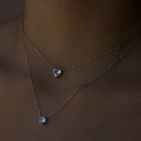 שרשרת לב זרקון| שרשרת דמוי יהלום לב